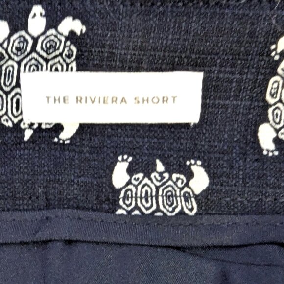 NWT LOFT | Turtle Print Riviera Shorts Navy Blue & White 6" Inseam | Size 0* - Picture 5 of 13